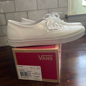 Men Authentic Vans Size 9.5 True White